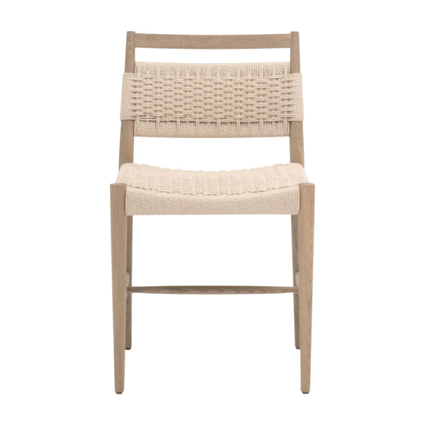 Essentials for Living Myles Solid Oak Dining Chair with Handwoven Paper Cord Seat Transitional Style 5300.NAT/BLN