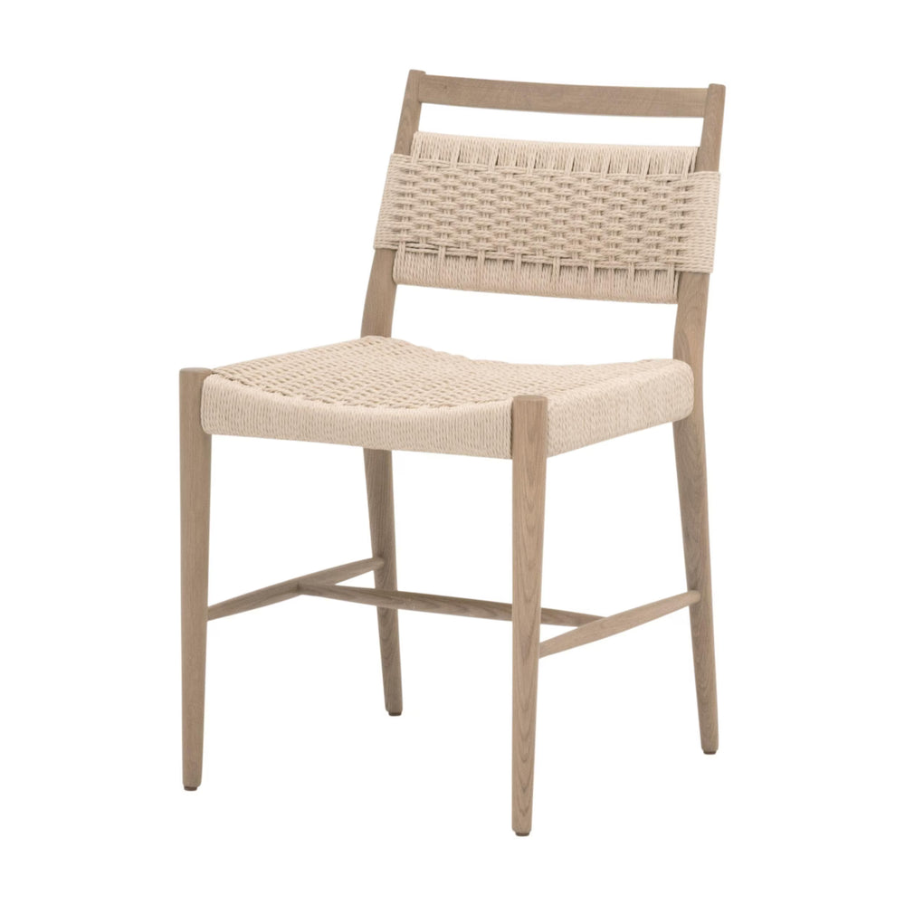 Essentials for Living Myles Solid Oak Dining Chair with Handwoven Paper Cord Seat Transitional Style 5300.NAT/BLN