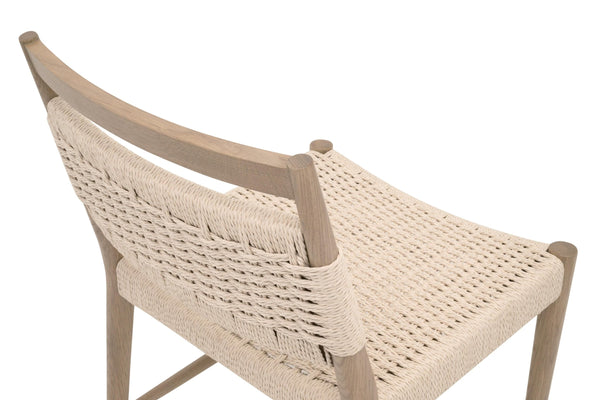 Essentials for Living Myles Solid Oak Dining Chair with Handwoven Paper Cord Seat Transitional Style 5300.NAT/BLN