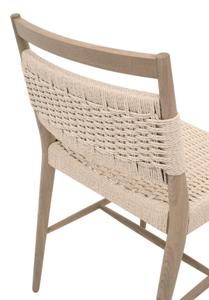 Essentials for Living Myles Solid Oak Dining Chair with Handwoven Paper Cord Seat Transitional Style 5300.NAT/BLN
