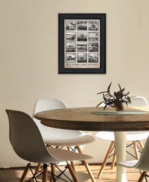 Homeroots Old Friends Cars Are The Best Black Framed Print Wall Art - Rustic Motorcycle Decor For Your Home  Wood 530005