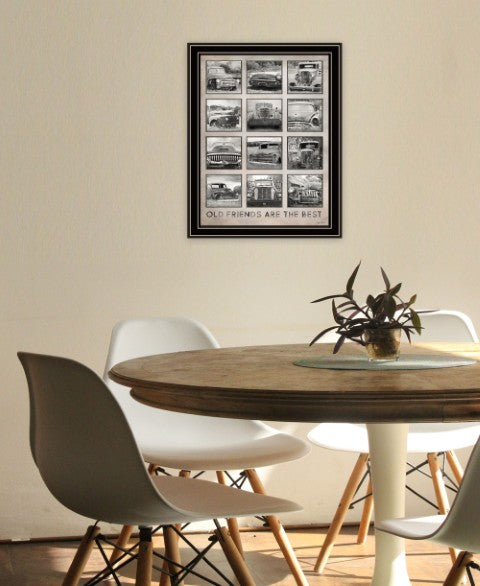 Homeroots Old Friends Cars Are The Best Decorative Wall Art Print For Rustic And Modern Home Decor Spaces Black And Gold Wood 530006
