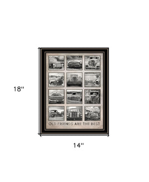 Homeroots Old Friends Cars Are The Best Decorative Wall Art Print For Rustic And Modern Home Decor Spaces Black And Gold Wood 530006