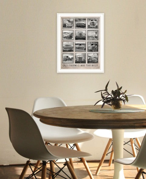 Homeroots Old Friends Cars Are The Best Decorative Wall Art Print For Rustic And Modern Home Decor Spaces White Wood 530007