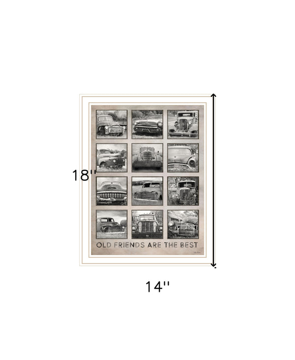 Homeroots Old Friends Cars Are The Best Decorative Wall Art Print For Rustic And Modern Home Decor Spaces White Wood 530007