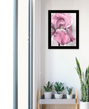 Homeroots Pink Iris Framed Print Wall Art - Trendy Rustic Decor For Modern Farmhouse Style Spaces Black Wood 530021
