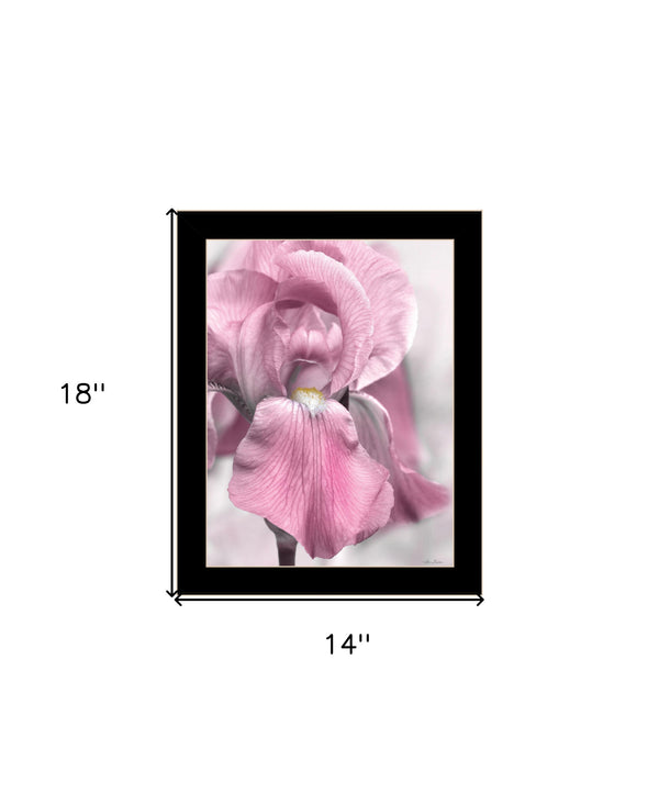 Homeroots Pink Iris Framed Print Wall Art - Trendy Rustic Decor For Modern Farmhouse Style Spaces Black Wood 530021