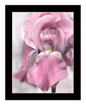 Homeroots Pink Iris Framed Print Wall Art - Trendy Rustic Decor For Modern Farmhouse Style Spaces Black Wood 530021