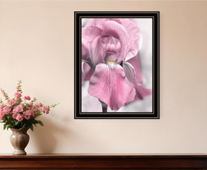 Homeroots Pink Iris Framed Print Wall Art - Trendy Rustic Decor For Modern Farmhouse Style Spaces Black And Gold Wood 530022