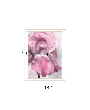 Homeroots Pink Iris Framed Print Wall Art - Trendy Rustic Decor For Modern Farmhouse Style Spaces White Wood 530023
