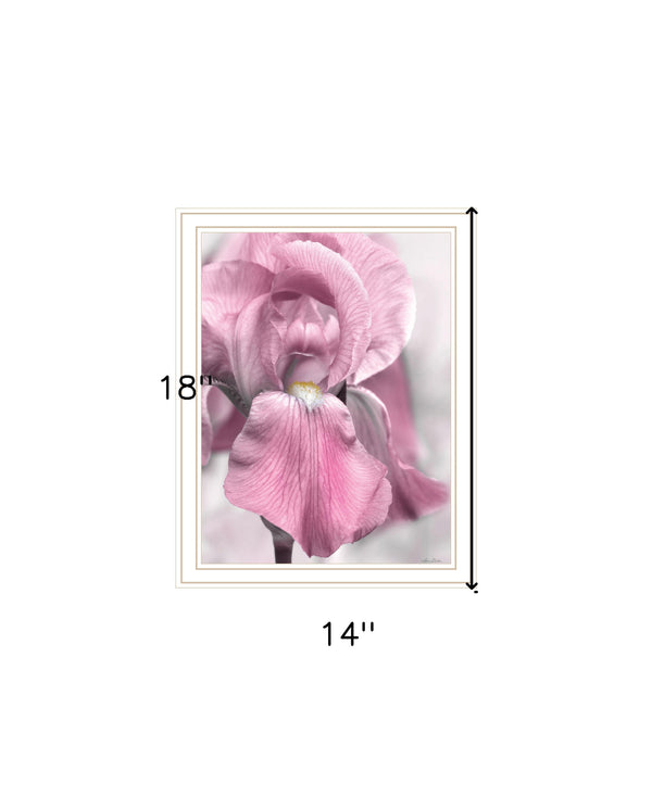 Homeroots Pink Iris Framed Print Wall Art - Trendy Rustic Decor For Modern Farmhouse Style Spaces White Wood 530023