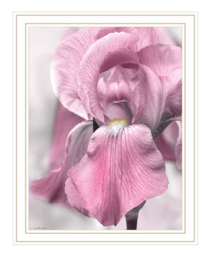 Homeroots Pink Iris Framed Print Wall Art - Trendy Rustic Decor For Modern Farmhouse Style Spaces White Wood 530023