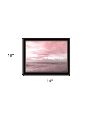Homeroots Pink Beach Emotions Art Print - Unique Framed Decor For Trendy Rustic Modern Farmhouse Walls Black And Gold Wood 530026