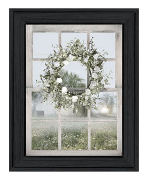 Homeroots Spring Farm View Black Framed Print Wall Art - Rustic Chic Decor For Stylish Home Makeover 19"X15"  Wood 530032