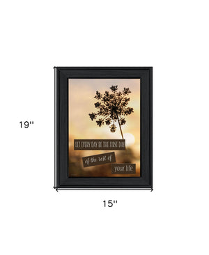 Homeroots The First Day Black Framed Print Wall Art - Stylish Rustic Decor For Modern Farmhouse Spaces  Wood 530044
