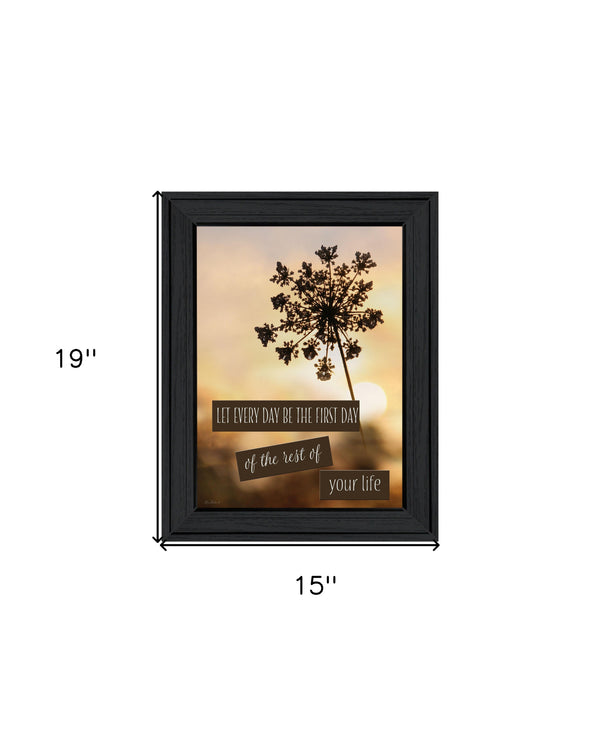 Homeroots The First Day Black Framed Print Wall Art - Stylish Rustic Decor For Modern Farmhouse Spaces  Wood 530044