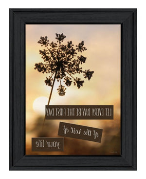 Homeroots The First Day Black Framed Print Wall Art - Stylish Rustic Decor For Modern Farmhouse Spaces  Wood 530044