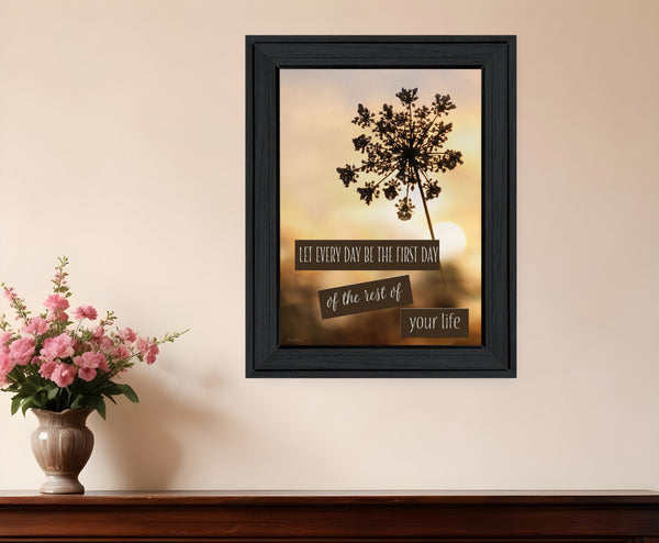 Homeroots The First Day Black Framed Print Wall Art - Stylish Rustic Decor For Modern Farmhouse Spaces  Wood 530044