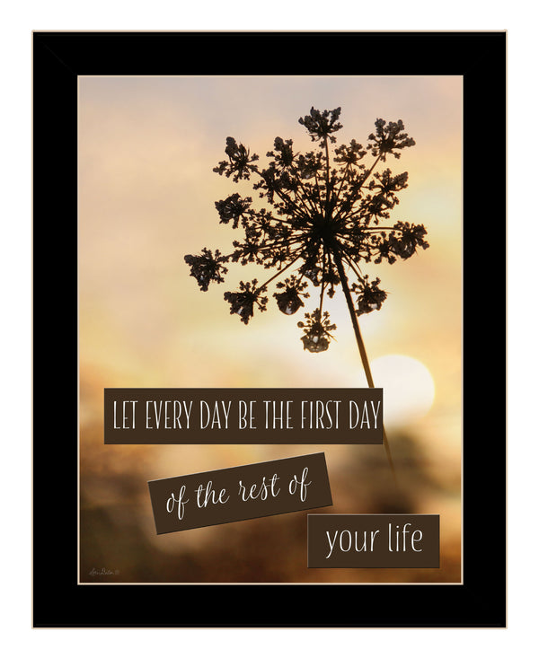 Homeroots The First Day Framed Print Wall Art - Rustic Charm For Modern Farmhouse Decor And Stylish Rooms Black Wood 530045