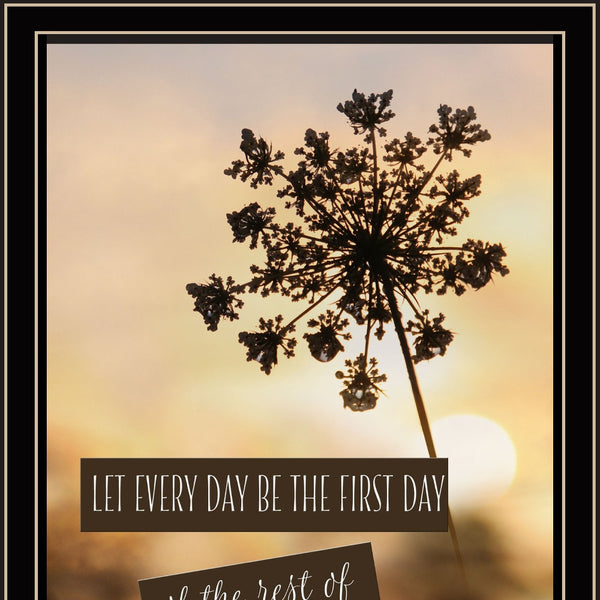 Homeroots The First Day Framed Print Wall Art - Rustic Charm For Modern Farmhouse Decor And Stylish Rooms Black And Gold Wood 530046