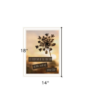 Homeroots The First Day Framed Print Wall Art - Rustic Charm For Modern Farmhouse Decor And Stylish Rooms White Wood 530047