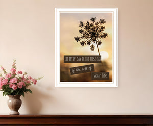 Homeroots The First Day Framed Print Wall Art - Rustic Charm For Modern Farmhouse Decor And Stylish Rooms White Wood 530047
