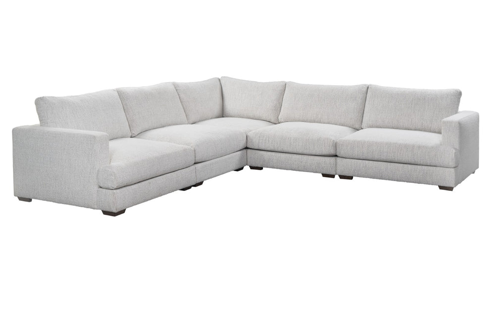 Classic Home Ludwig 5 Piece Sectional Sofa in Soft Ivory - Versatile, Contemporary Comfort for Modern Living Spaces 53004809