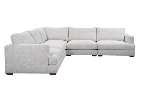 Classic Home Ludwig 5 Piece Sectional Sofa in Soft Ivory - Versatile, Contemporary Comfort for Modern Living Spaces 53004809