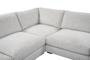 Classic Home Ludwig 5 Piece Sectional Sofa in Soft Ivory - Versatile, Contemporary Comfort for Modern Living Spaces 53004809