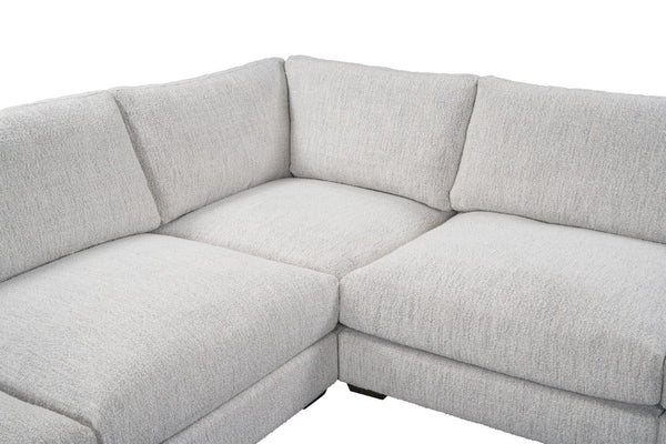 Classic Home Ludwig 5 Piece Sectional Sofa in Soft Ivory - Versatile, Contemporary Comfort for Modern Living Spaces 53004809