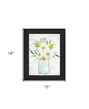 Homeroots Floral Bouquet Black Framed Print Wall Art - Rustic Modern Decor For Stylish Home Accents  Wood 530048