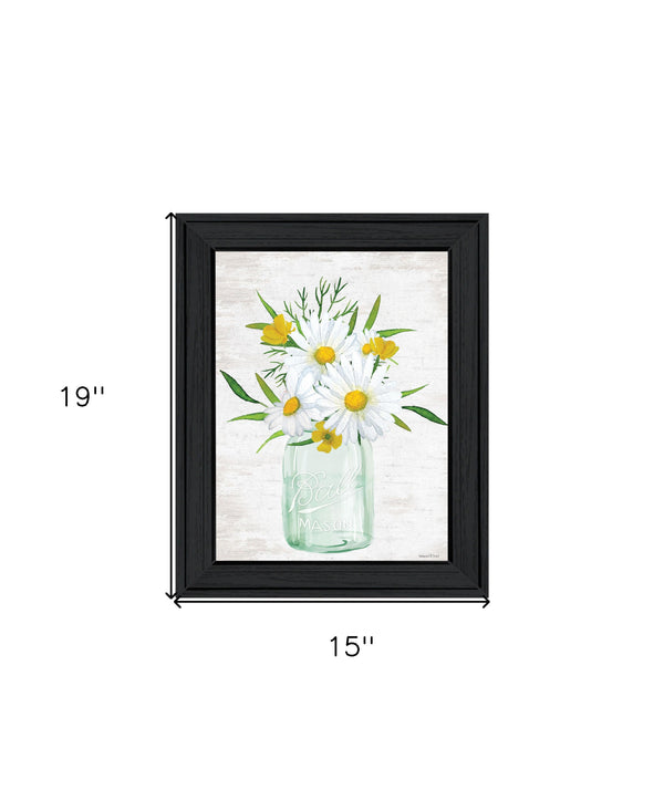 Homeroots Floral Bouquet Black Framed Print Wall Art - Rustic Modern Decor For Stylish Home Accents  Wood 530048