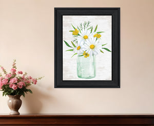 Homeroots Floral Bouquet Black Framed Print Wall Art - Rustic Modern Decor For Stylish Home Accents  Wood 530048