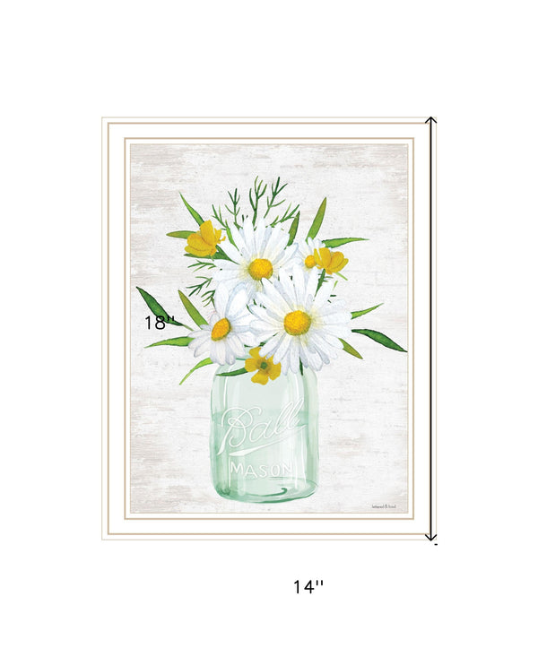 Homeroots Floral Bouquet Wall Art Print - Stylish Rustic Decor For Modern Farmhouse Aesthetic, 18x14 Inches White Wood 530051