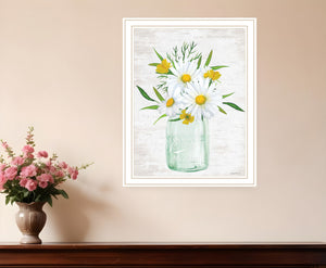 Homeroots Floral Bouquet Wall Art Print - Stylish Rustic Decor For Modern Farmhouse Aesthetic, 18x14 Inches White Wood 530051