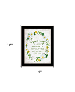 Homeroots Spring Reminder Framed Print Wall Art - Rustic Decor For Modern Farmhouse Style, 18"X14" Accent Black Wood 530053