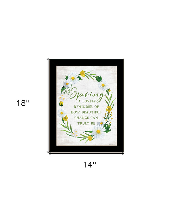 Homeroots Spring Reminder Framed Print Wall Art - Rustic Decor For Modern Farmhouse Style, 18"X14" Accent Black Wood 530053
