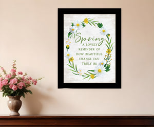 Homeroots Spring Reminder Framed Print Wall Art - Rustic Decor For Modern Farmhouse Style, 18"X14" Accent Black Wood 530053