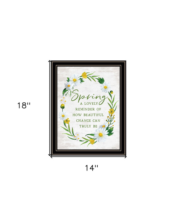 Homeroots Spring Reminder Framed Print Wall Art - Rustic Decor For Modern Farmhouse Style, 18"X14" Accent Black And Gold Wood 530054