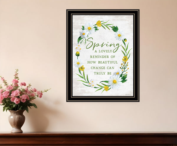 Homeroots Spring Reminder Framed Print Wall Art - Rustic Decor For Modern Farmhouse Style, 18"X14" Accent Black And Gold Wood 530054