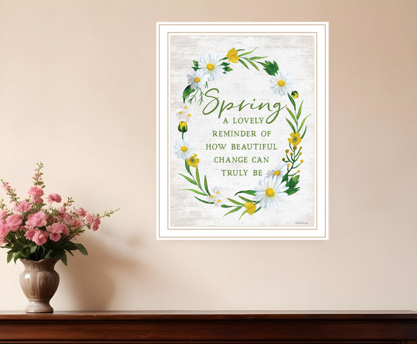 Homeroots Spring Reminder Framed Print Wall Art - Rustic Decor For Modern Farmhouse Style, 18"X14" Accent White Wood 530055