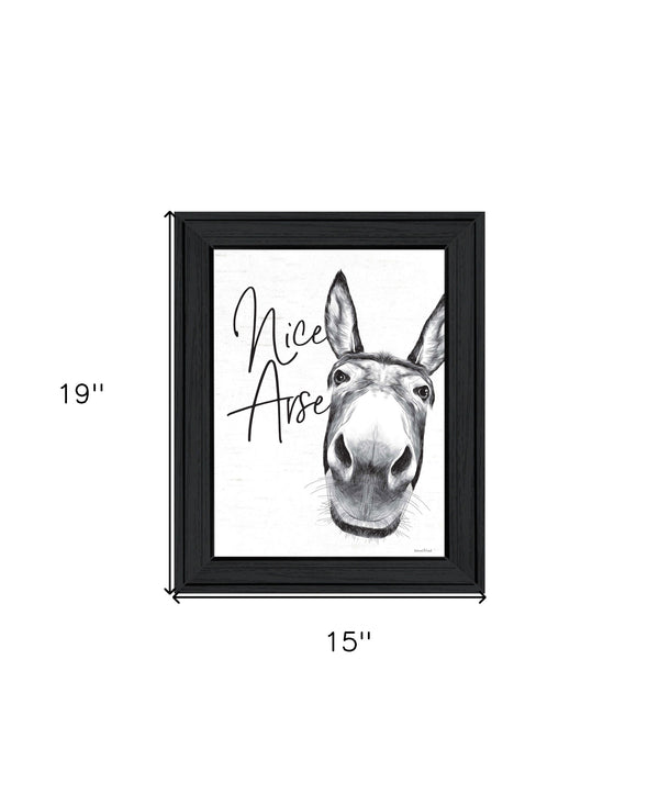 Homeroots Nice Donkey Black Framed Print - Chic Bathroom Wall Art To Elevate Your Rustic Home Decor Style  Wood 530072