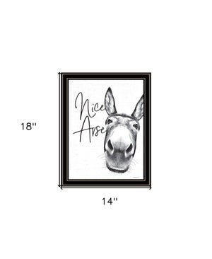 Homeroots Nice Arse Framed Print Bathroom Wall Art - Trendy Rustic Decor To Elevate Your Space Stylishly Black And Gold Wood 530074