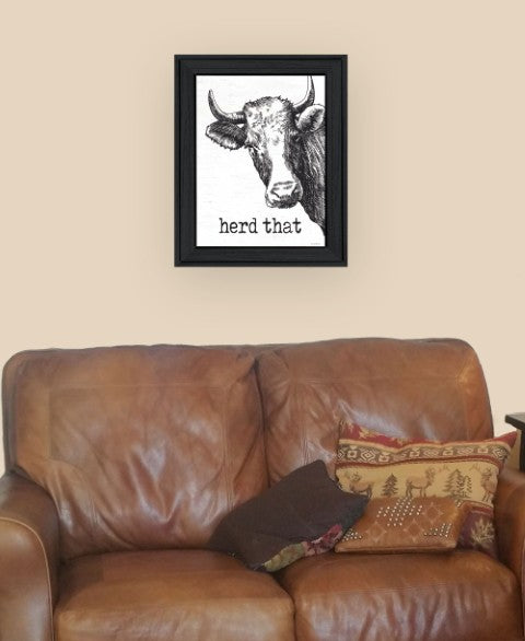 Homeroots Herd Black Framed Print Bathroom Wall Art – Stylish Rustic Decor To Enhance Your Space Elegantly  Wood 530076