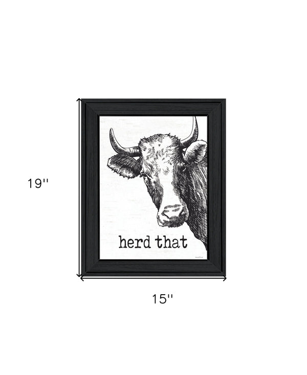 Homeroots Herd Black Framed Print Bathroom Wall Art – Stylish Rustic Decor To Enhance Your Space Elegantly  Wood 530076