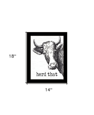Homeroots Herd Framed Print Wall Art – Rustic Decorative Accent For Modern Farmhouse Bathroom Décor Style Black Wood 530077