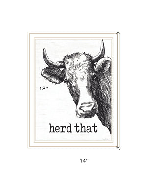 Homeroots Herd Framed Print Wall Art – Rustic Decorative Accent For Modern Farmhouse Bathroom Décor Style White Wood 530079