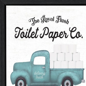 Homeroots Toilet Paper Co Black Framed Print - Rustic Wall Art For Modern Farmhouse Bathroom Decor 19"X15"  Wood 530084