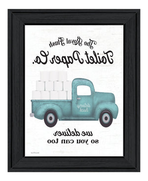 Homeroots Toilet Paper Co Black Framed Print - Rustic Wall Art For Modern Farmhouse Bathroom Decor 19"X15"  Wood 530084