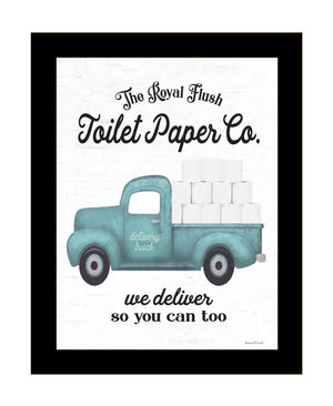 Homeroots Toilet Paper Co Stylish Framed Print Wall Art For Modern Farmhouse Bathroom Decor - 18x14 Inches Black Wood 530085
